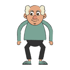Colorful old man doodle over white background vector illustration