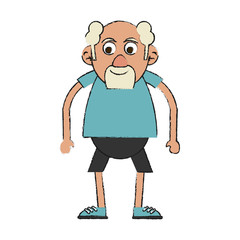 Colorful old man doodle over white background vector illustration