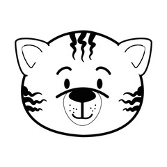 cartoon tiger animal icon over white background vector illustration