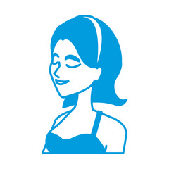 happy woman wedding portrait bride character vector illustration