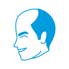 happy man wedding groom face profile vector illustration