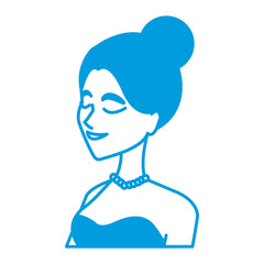 happy woman wedding portrait bride character vector illustration