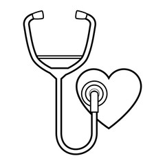 stethoscope icon over white background vector illustration