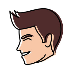 happy man wedding groom face profile vector illustration