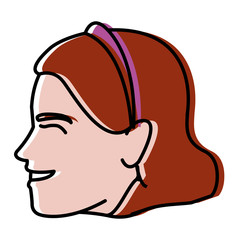 profile happy smiling bride woman character vector illustration
