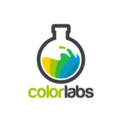 Color Laboratory Logo designs, Fun Laboratory Logo template vector illustration