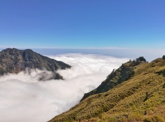 sea of cloud on the top of mountain.