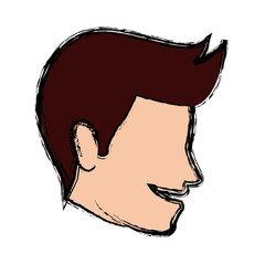 happy man wedding groom face profile vector illustration