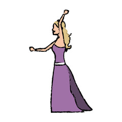 Fototapeta premium beautiful wedding bride in dress ceremony vector illustration