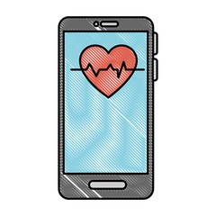 smartphone with medical app icon over white background vector illustration