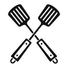 Spatula in black simple silhouette style icons vector illustration for design and web isolated