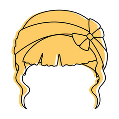 Woman hair with a cute hairstyle icon over white background vector illustration