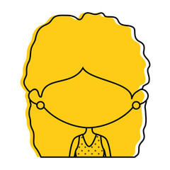 girl face icon over white background colorful design vector illustration