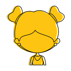 girl face icon over white background colorful design vector illustration