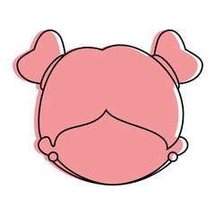 girl face icon over white background colorful design vector illustration