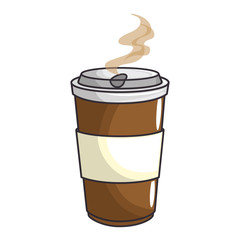 coffee cup icon over white background vector illustration