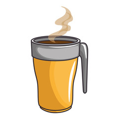 coffee drink icon over white background colorful design vector illustration