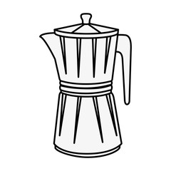 italian coffee maker icon over white background vector illustration