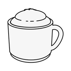 coffee mug icon over white background vector illustration