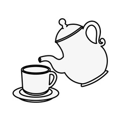 coffee mug and pot icon over white background vector illustration