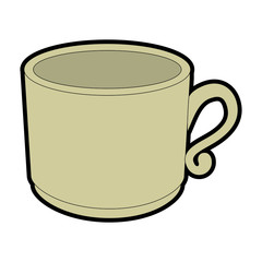 coffee mug icon over white background vector illustration