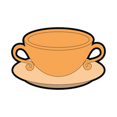 coffee mug icon over white background vector illustration