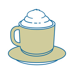 coffee mug icon over white background vector illustration