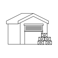 warehouse icon over white background vector illustration