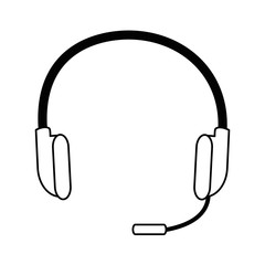 headset icon over white background vector illustration