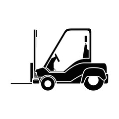 forklift truck icon over white background vector illustration