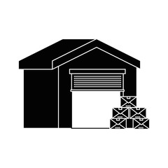 warehouse icon over white background vector illustration