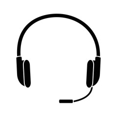 headset icon over white background vector illustration