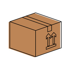 carton box icon over white background vector illustration