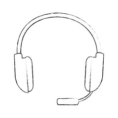 headset icon over white background vector illustration