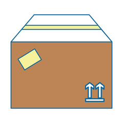 carton box icon over white background vector illustration