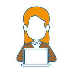 woman icon over white background vector illustration