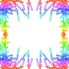 Multi-color on Green leaves cover white background. Creative concept.