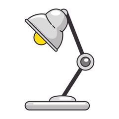 desk lamp icon over white background vector illustration