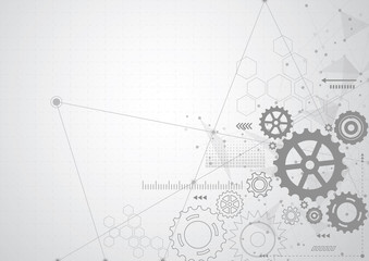 Abstract gear wheel mechanism background. Machine technology. Vector illustration