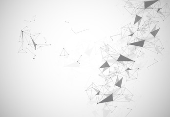 Abstract Polygonal Space Background with Connecting Dots and Lines