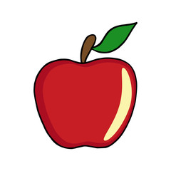 Red apple illustration vector on white background.