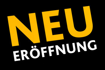 Neueröffnung Schriftzug Symbol