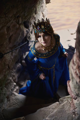 Obraz premium Beautiful Eleanor of Aquitaine, duchess and queen of England and France on High Middle Ages. Mother of Richard the Lionheart.