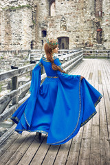 Fototapeta premium Beautiful Eleanor of Aquitaine, duchess and queen of England and France on High Middle Ages. Mother of Richard the Lionheart.