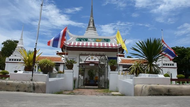 Wat Prot Ket Chettha Ram temple for people visit and pray at Amphoe Phra Pradaeng on August 9, 2017 in Samut Prakan, Thailand