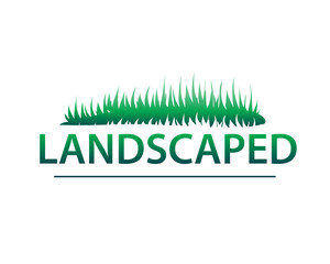 landscaped phrase illustration, icon design, isolated on white background. 