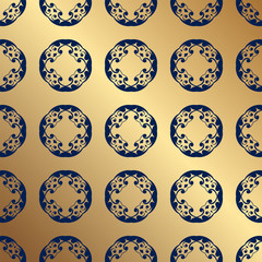 Vintage wallpaper. Golden pattern. Ornamental decorative background. Vector template can be used for design of wallpaper, fabric, oilcloth, textile, wrapping paper and other design