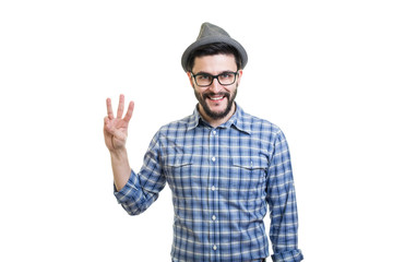 Naklejka premium Hipster in hat