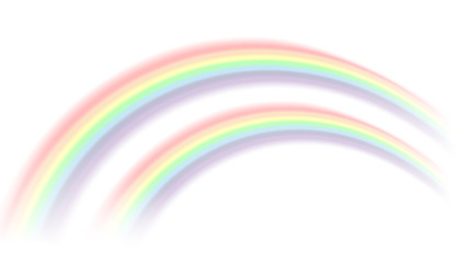 Rainbows icon. Shape arch isolated on white background. Colorful light and bright design element. Symbol of rain, sky, clear, nature. Flat simple graphic style Vector illustration