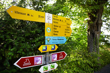 Street sign for travelers